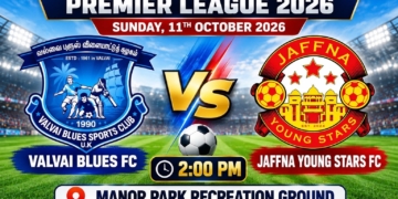 BTEF Legends Premier League 2026: வல்வை புளூஸ் எப்.சி. – யாழ்ப்பாணம் யங் ஸ்டார்ஸ் எப்.சி. அணிகள் மோதல்